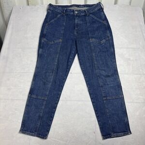 Old Navy O.G. Straight Jeans Womens Blue High Rise Secret-Smooth Pockets Size 14